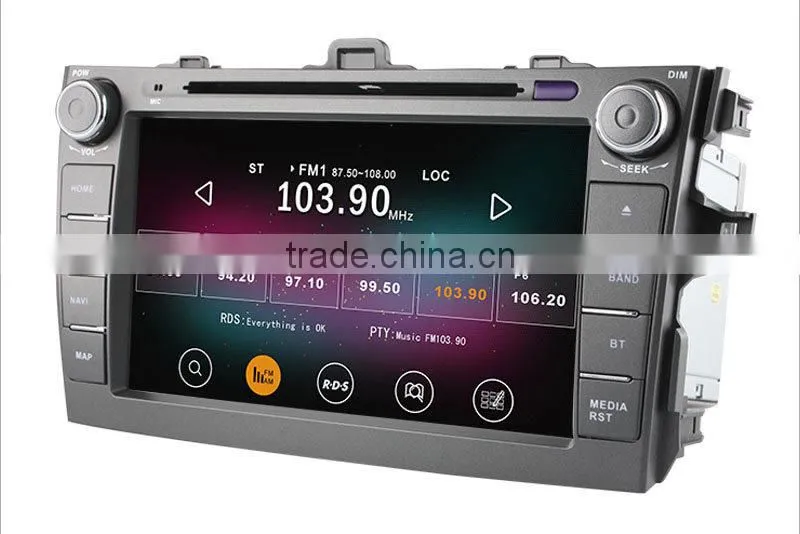 Wholesale Price 2G Ram 16GB Flash Quad Core Android 4.4 car video player for toyota corolla 2006-2011 Support OBDll