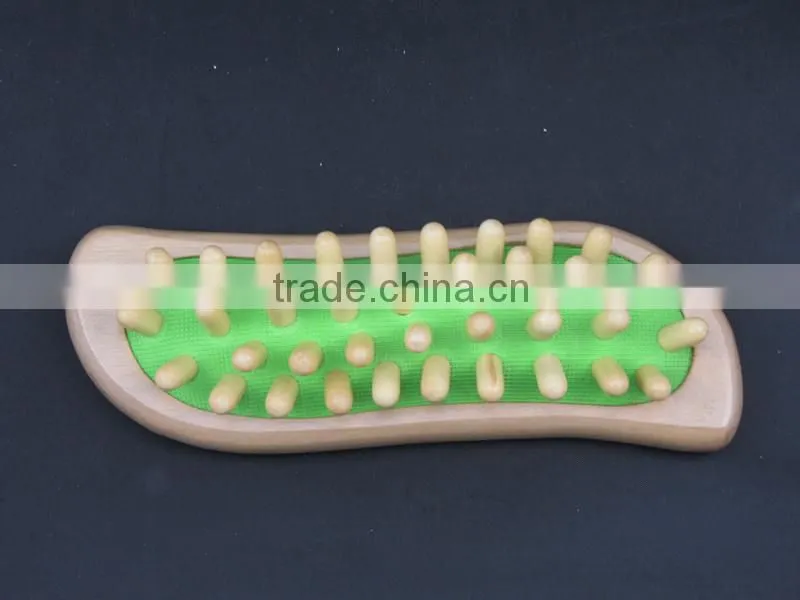 Wooden Hair no tangle brush Wood Bristles Spa Massage Head Massager