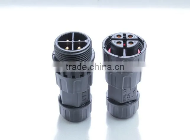 LLT 4 pole bulkhead waterproof connector