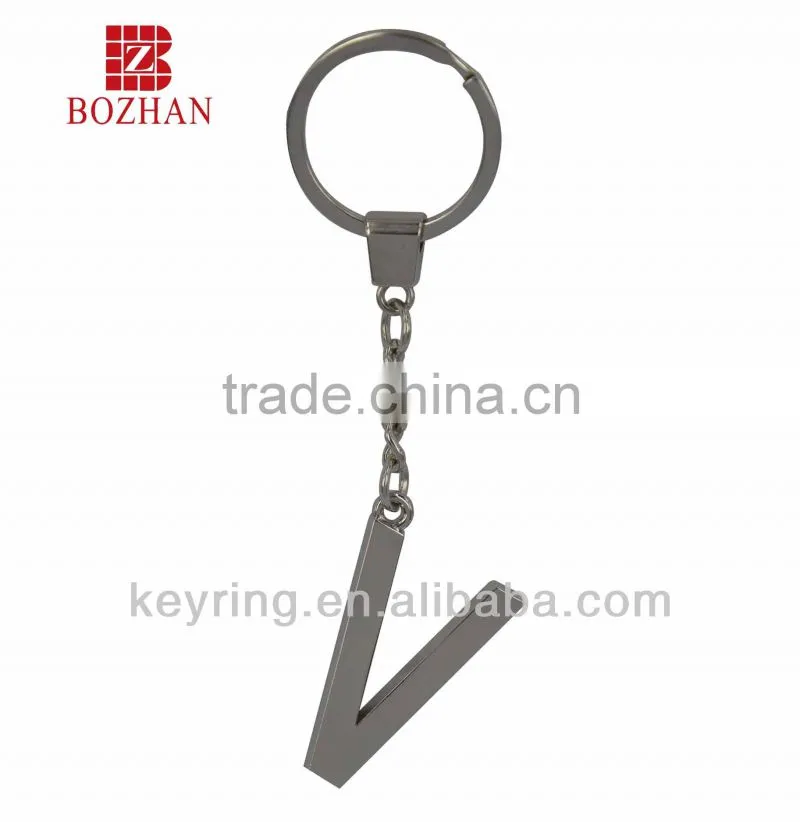 Alphabet shaped metal keychain, various sizes and colors are available
