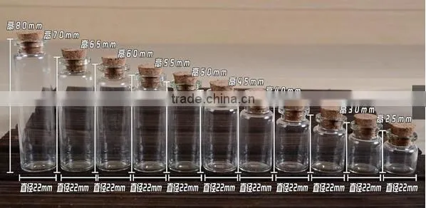Message in a bottle gift glass bottle drift bottle with tapered corks