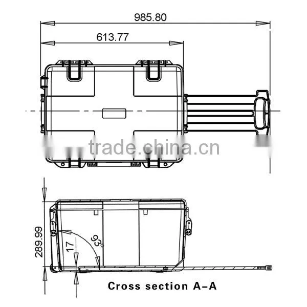 Hardshell waterproof equipment case with wheel