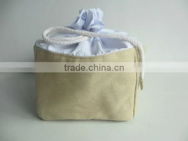 12oz cotton canvasdrawstring cosmetic bag