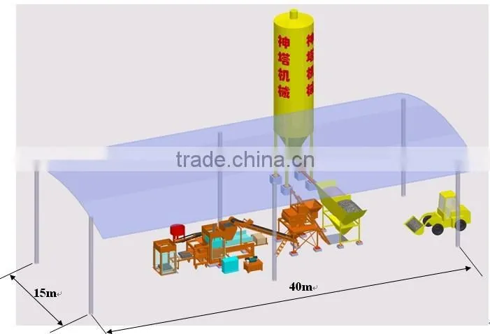 Automatic cement block making production plant