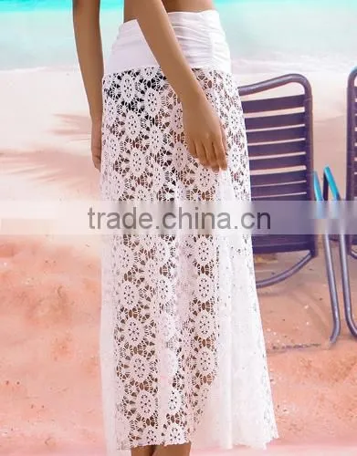 New Fashion Women's Sexy Two Ways Wear Spaghetti Strap Sleeveless Hollow Out Loose Solid Lace Dress