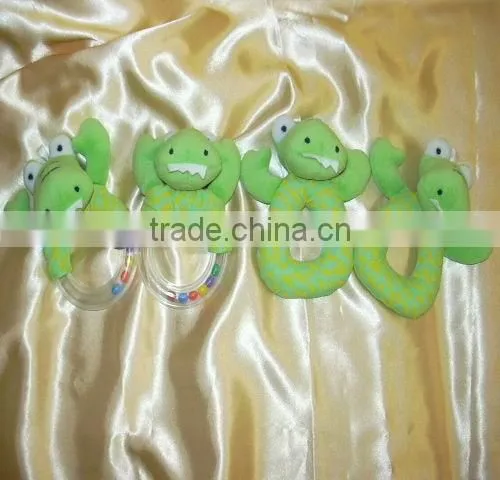 Plush Animal Alligator Baby infant Rattle toy