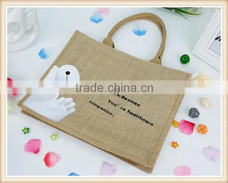 2015 new style Baymax jute shopping bag