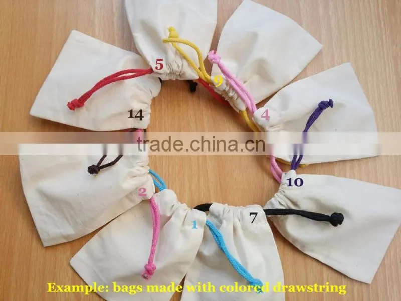 printed fashion cotton bag with ribbon drawstring