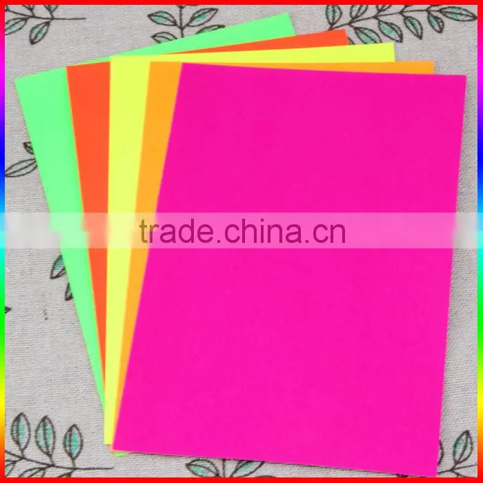 fluorescence magenta and green paper sticker in rectangle