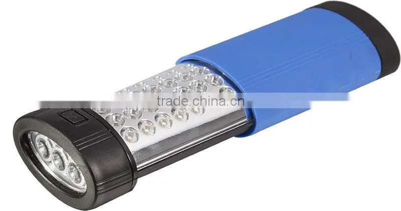 28+3led flashlight magnetic base light extendable work light flashlight with hook