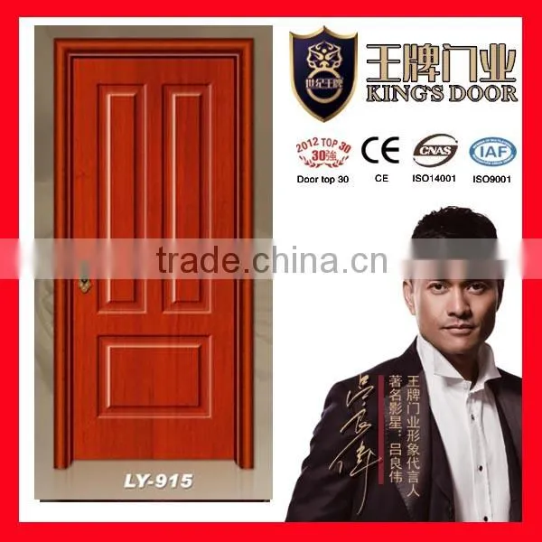 2014 new eco painting wooden doors with upper head frame