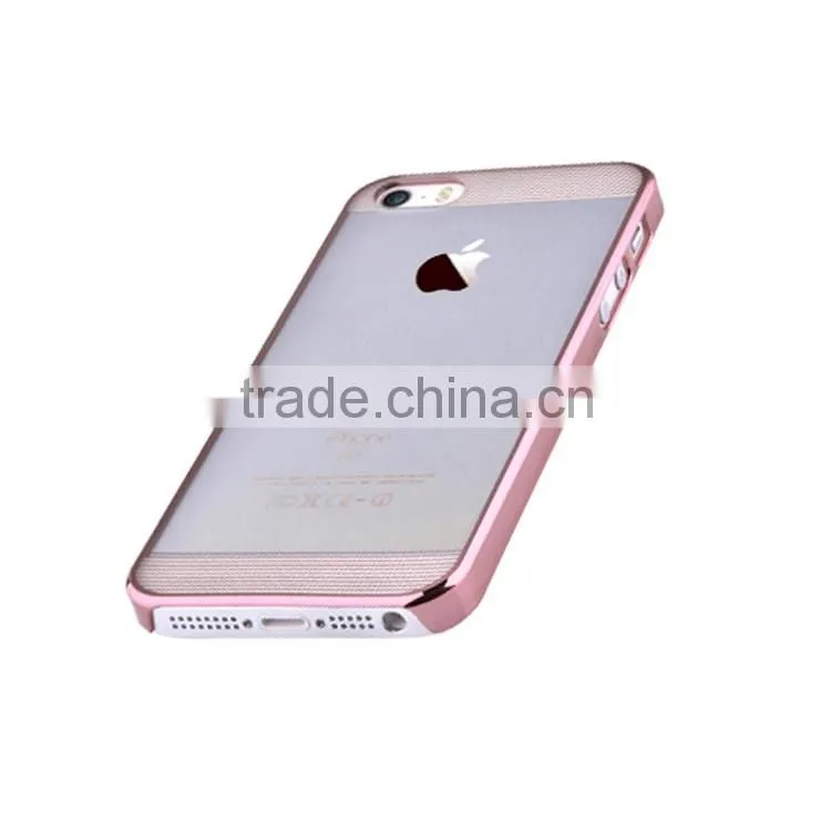 Comma Brand 360 Degree Full Protective Design Electroplating Clear PC Back Cover Case for iPhone 6/6s Plus