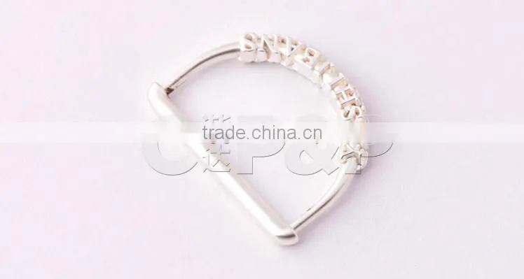 2015 fashion D ring ladies shoes buckles with custom logo