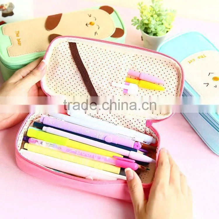 wenzhou wholesale clear customizable cute animal shaped unbranded pencil case for school kids