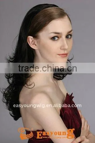 Synthetic curly full lace wig, half wigs for black hair,3/4 wigs