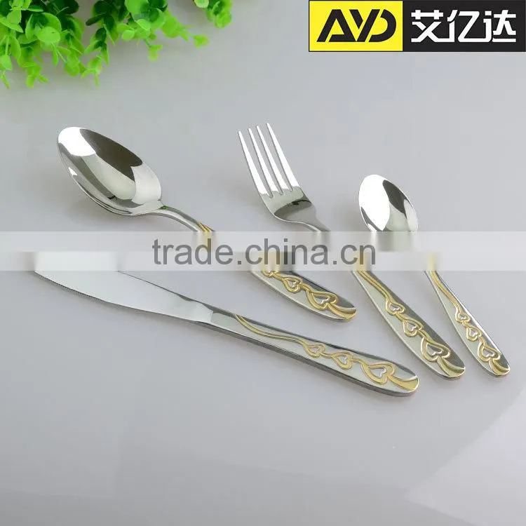 Spoon and Fork set! stainless steel gold flatware