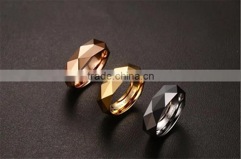 6 mm rhombus band tungsten ring