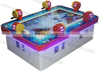 Funshare 6 players coin operated arcade fishing game machine fish hunter with rocker bar