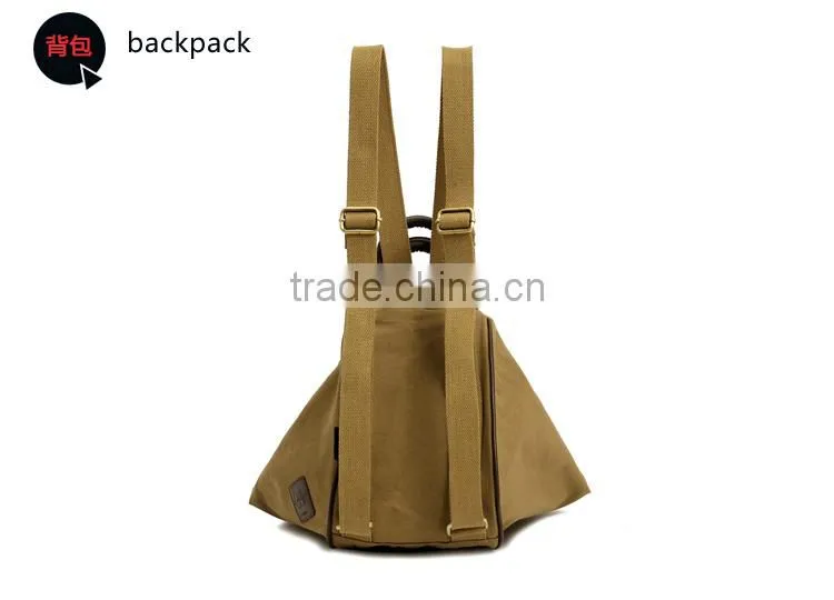 Novel Canvas Shoulder Bag Fashion Handbag Convert To A Backpack From A Shoulder Bag Pattern Shoulder Bag