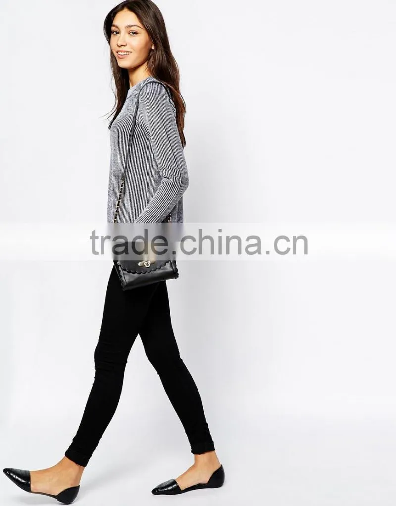 High fashion design wool ribbed pullover cashmere sweater pullover