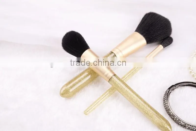 3pcs kabuki glitter makeup brush set,synthetic makeup brush set professional