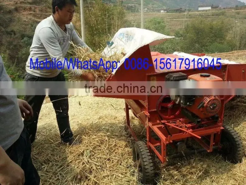 Movable mini paddy grain thresher
