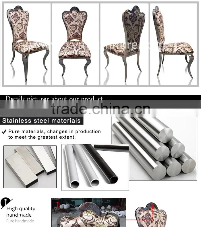 Foshan home used luxury stainless steel dining chair