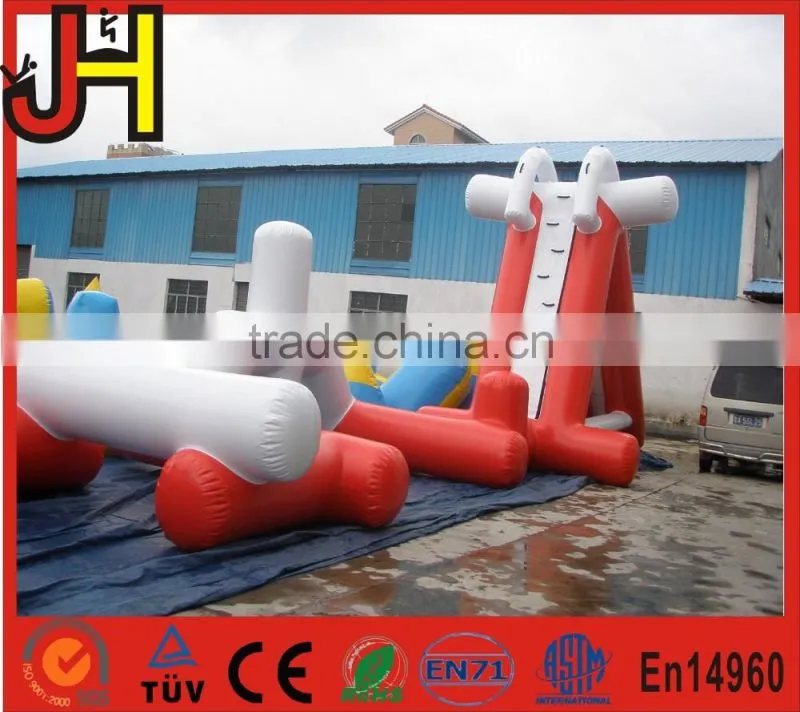 Giant inflatable triangle water slide with three parts