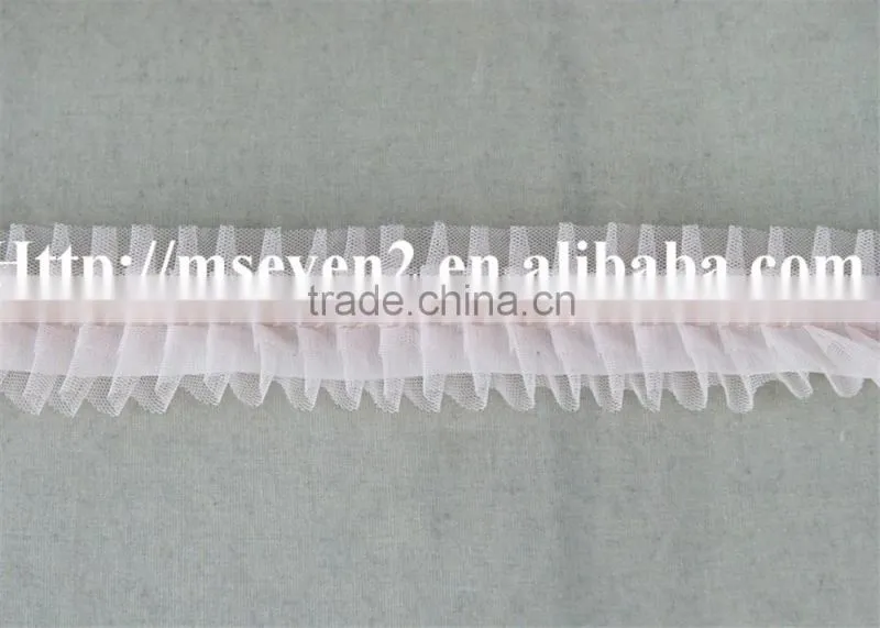 good price pink color net embroidery lace trim cotton lace trim wholesale