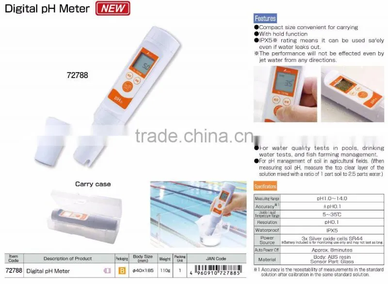 Best selling Water pH test Digital pH Meter Made in Japan