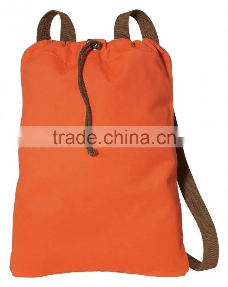 Canvas Soft Cotton Drawcord Toggle Cinch Pack Promotional Drawstring backpack