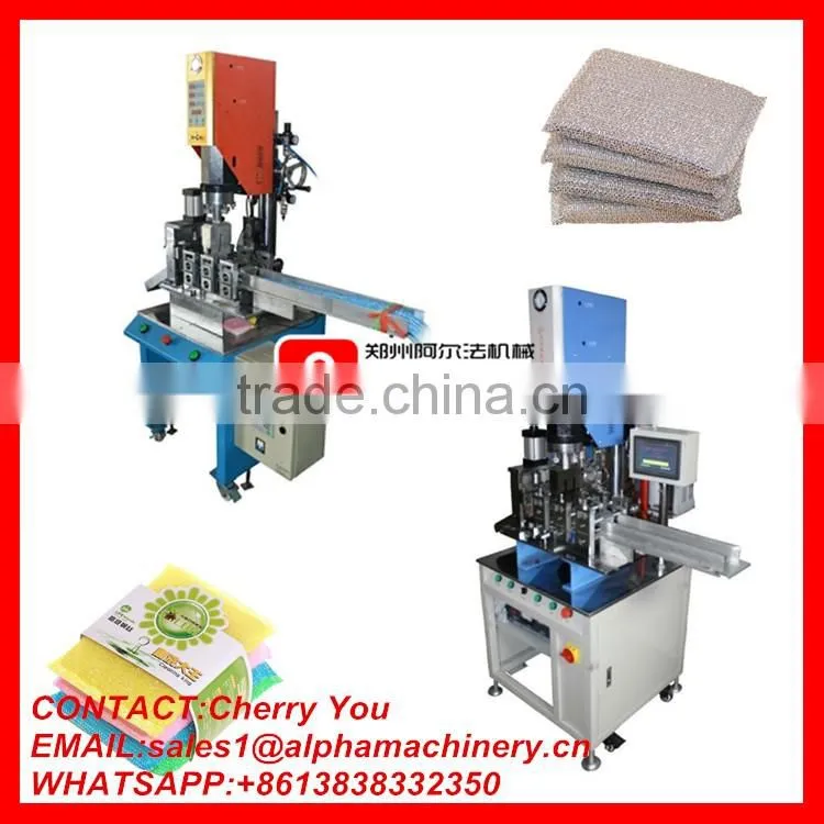 Factory supply sponge scourer pad making cutting machine/ ultrasonic welding machine