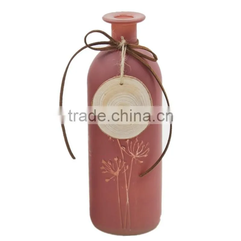 flower embossing glass vase