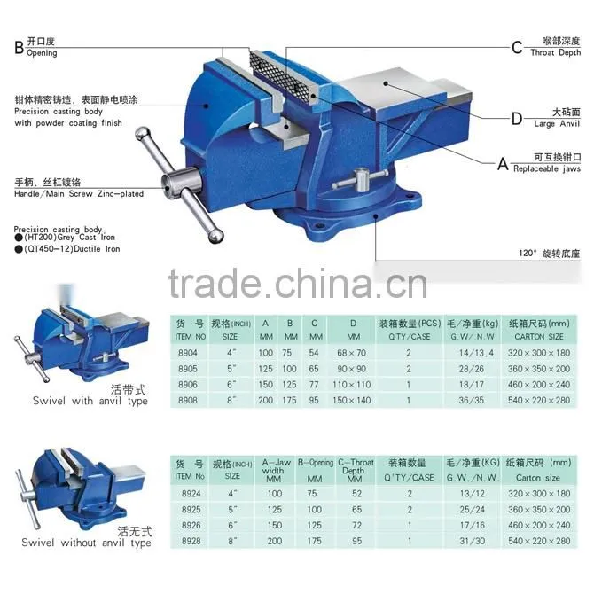 89 Series Swivel Bench Vise(Medium Duty)