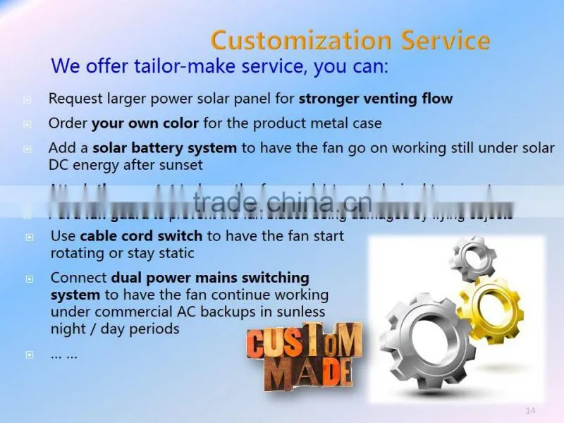 solar attic fan with 20W adjustable solar panel