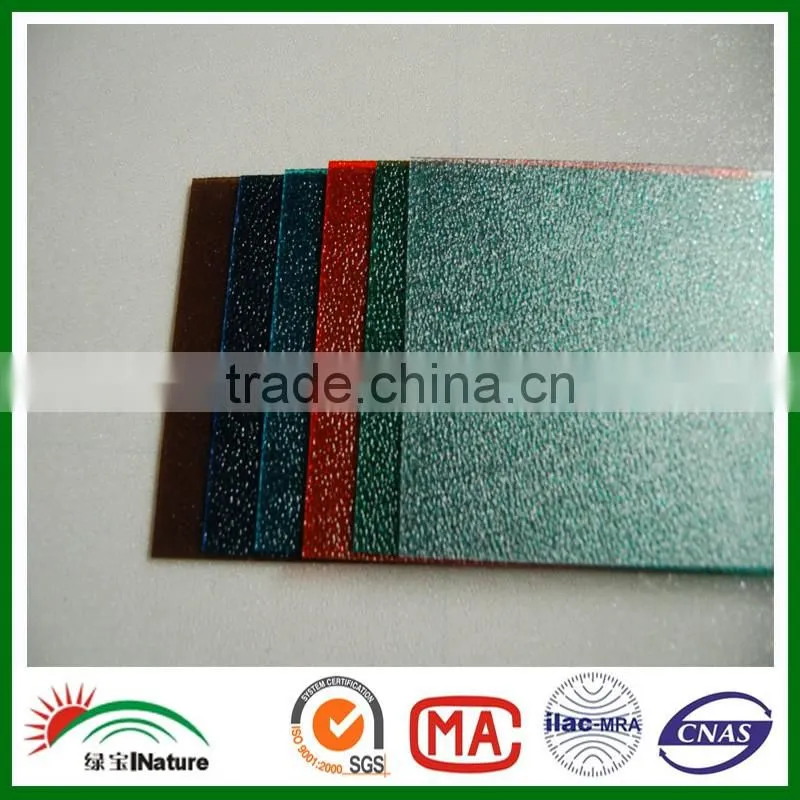 2016 hot sales Polycarbonate colorful diamond Sheet pc big embossed sheet with Bayer material