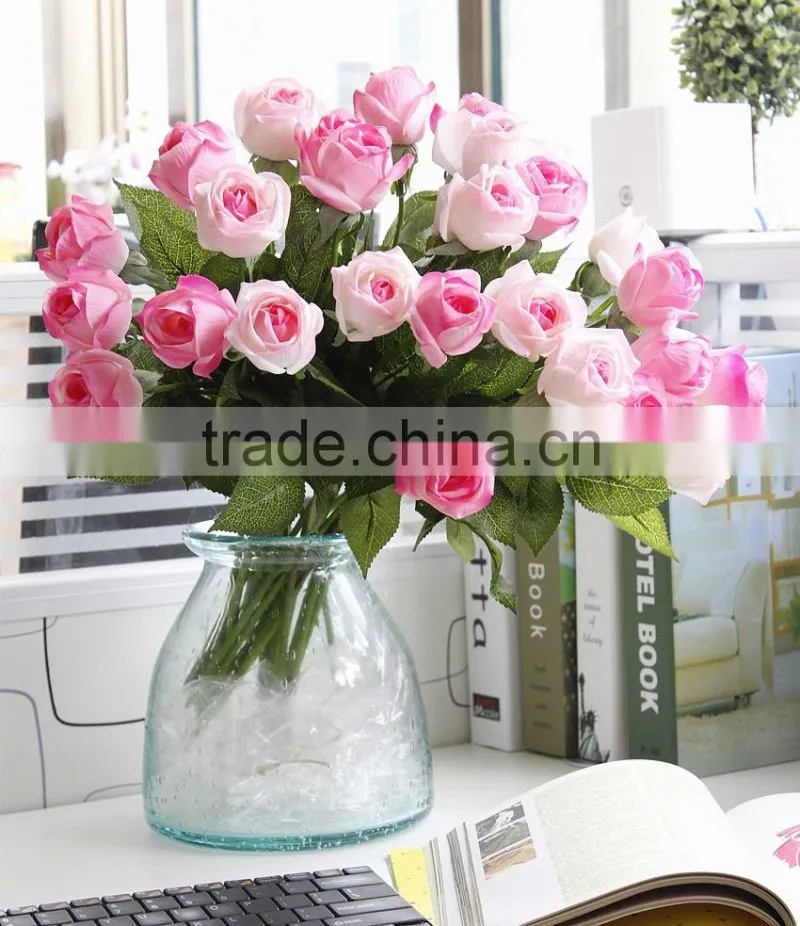 Home wedding decor moisturizing feel roses artificial silk flowers wholesale