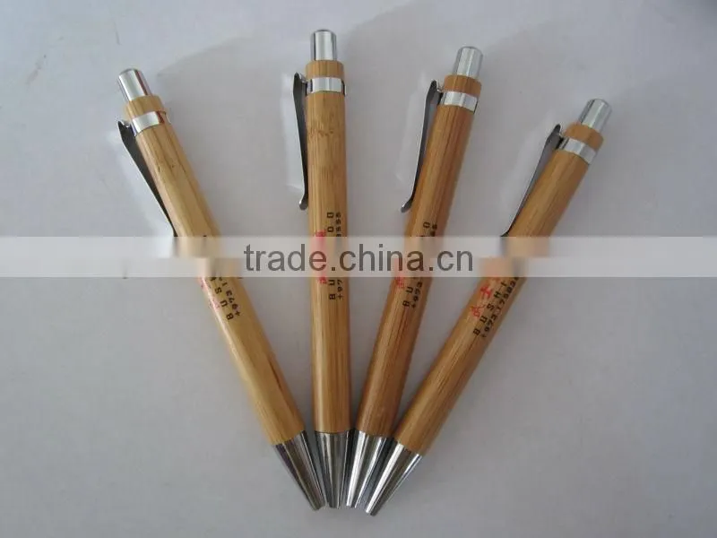 2015 New Eco Friendly Stylus Bamboo Pen with Metal Clip