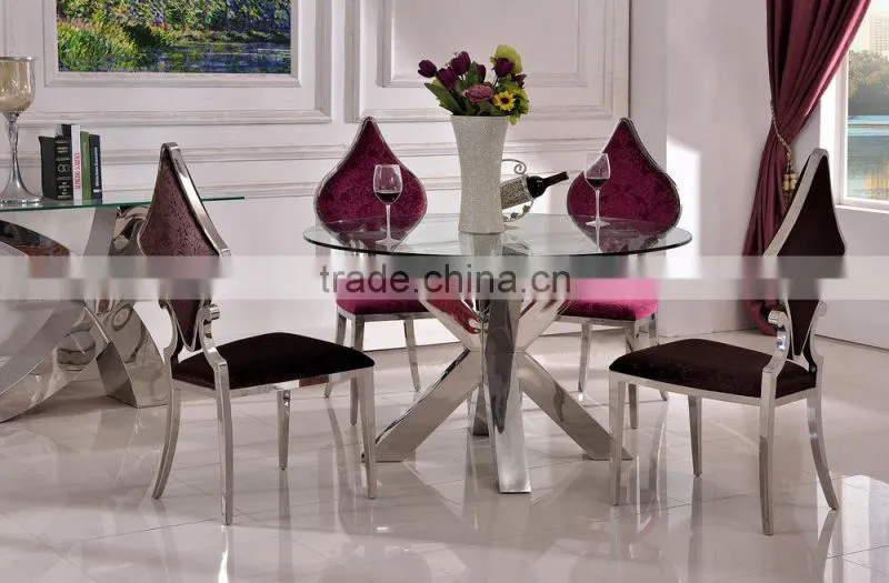 TH383 2017 Hot Sale stainless steel dining table and chair set