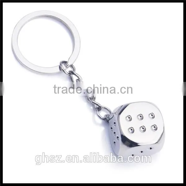 Quality souvenir zinc alloy dice key rings supplier