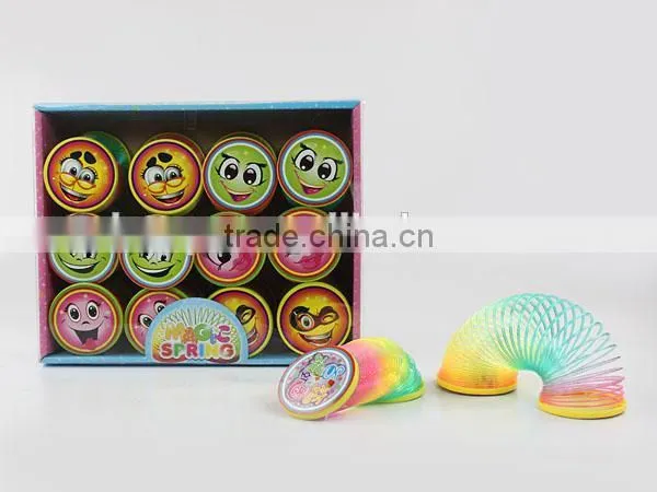 hot sale kids plastic colorful 3D LED light rainbow spring toys educational classic toys/promotional toys raibow circle