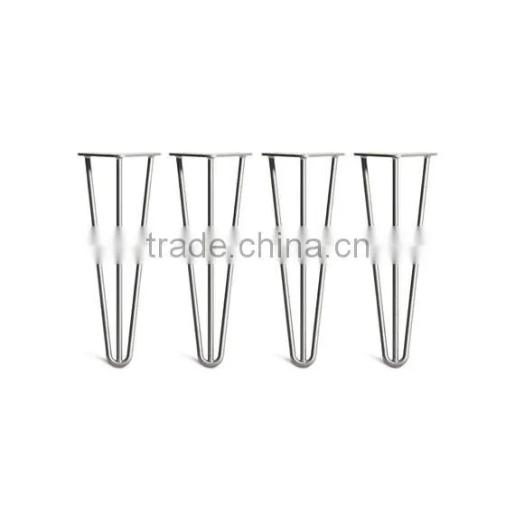 2 rod solid steel 14 inch Chrome plating metal hairpin cabinet leg