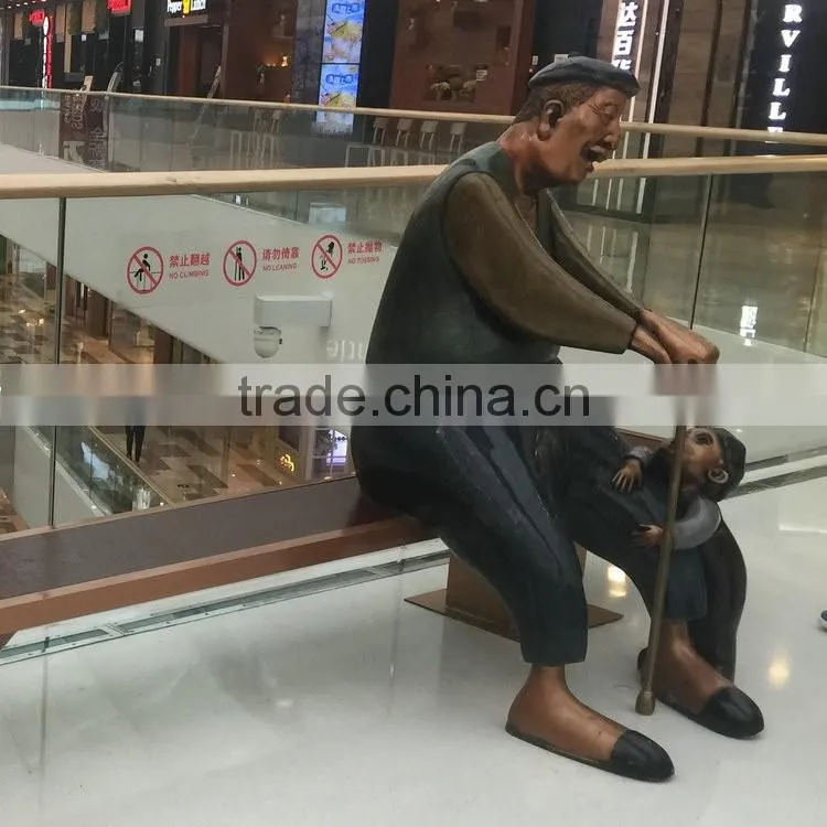 Old man statue character for mall