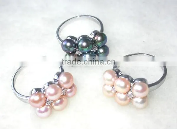 six pearls stainless rings tihatian pearl ring