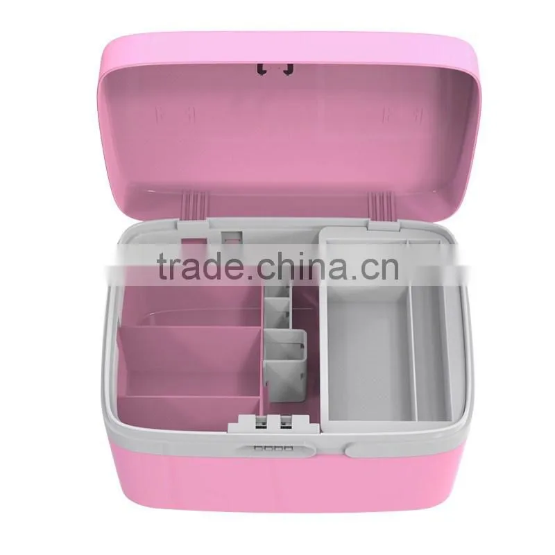 Professional Girly plastic Makeup Box Beauty Cosmetic box (Pink)