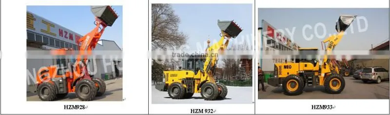 4WD tractor HZM 908 cheap wheel loader price chinese wheel loader without cabin for sale