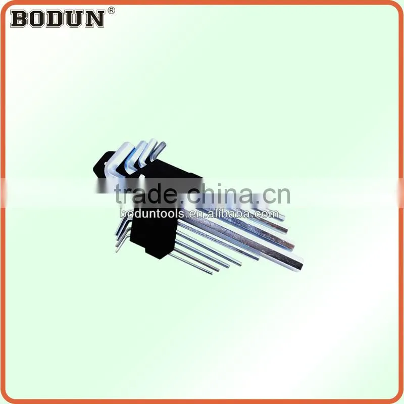 D3006-2 9pcs carbon steel galvanize Hex key wrench set-short handle