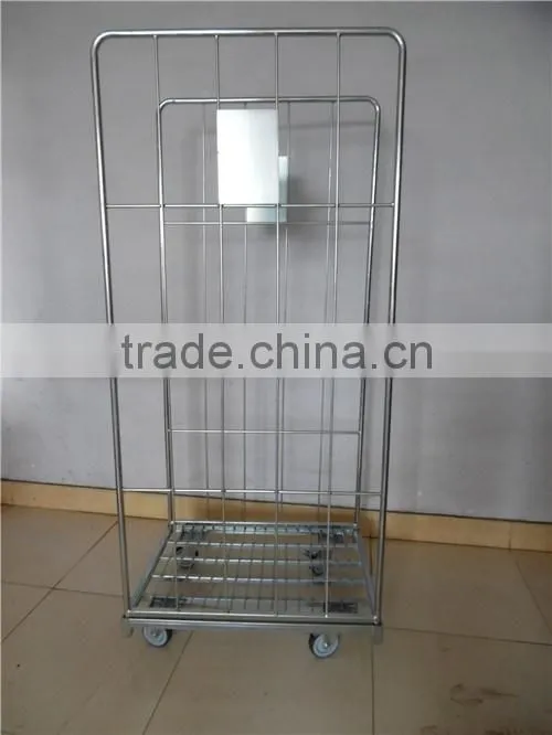 2 wall folding metal roll container/roll cage