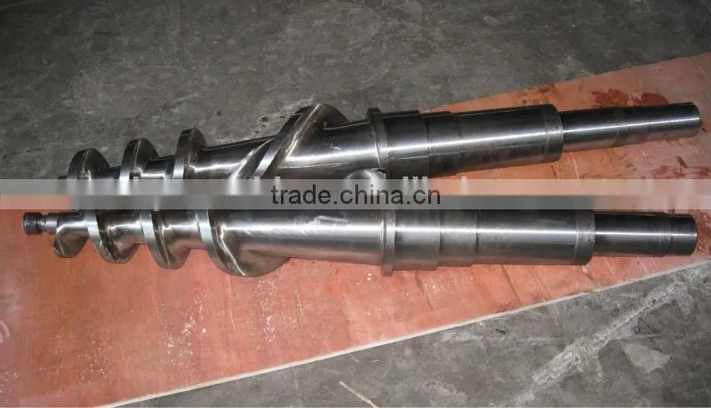 Conical twin screw and barrel for rubber extruders/Rubber twin screws