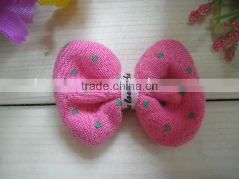 CF0573 Fashion boutique polka dot pink fabric pretty hair bow for baby